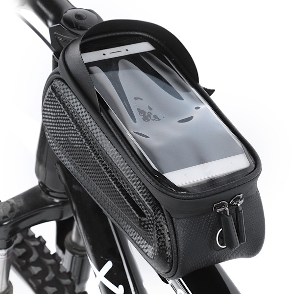 PVC Sort Hard Shell Vandtæt Performance Touching Screen Cykel Taske Mobiltelefon Cykling Pakke Udstyr