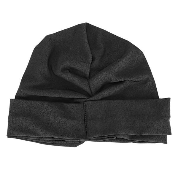 Kvinnors modeturban huvudduk stretch fast chemo wrap muslimsk hatt religiös artikel svart