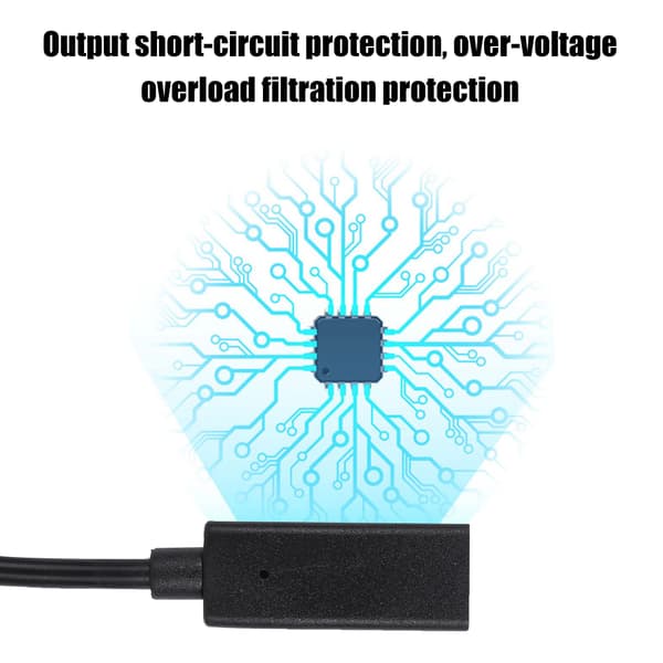 20 cm kraftig PD-ladekabel strømledning for Microsoft Surface Pro6/Pro5/4/3/2 Svart