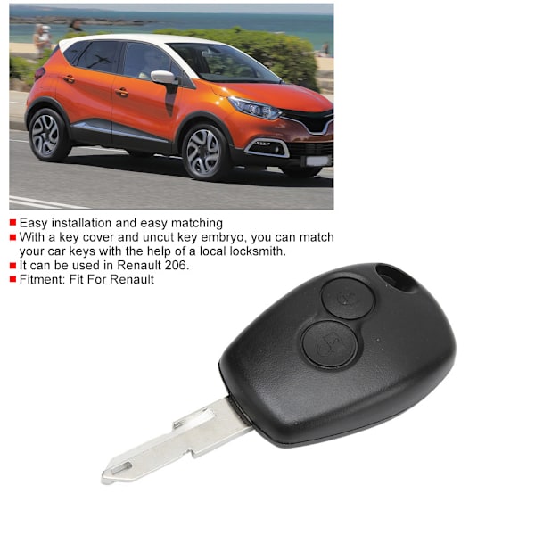 Auton 2-painikkeen avaimenperän kotelo, kaukosäätimen avaimen kuori, jossa avaimen aihio, sopii Renault 206 -autoon
