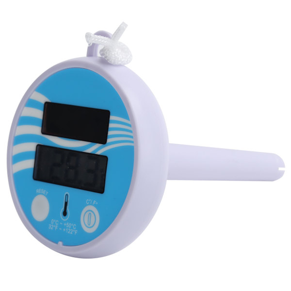 Flydende vandtermometer Elektronisk solopladning LCD-display Swimmingpooltermometer