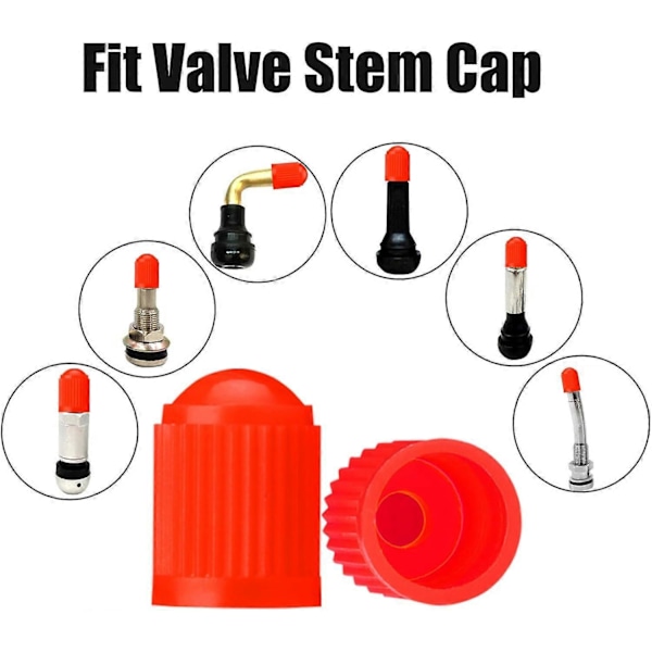 10 st Däckventilkåpor, med O-ring, Universella dammskydd för SUV, Bilar, Cyklar, Motorcyklar, Lufttät Försegling, (10-pack Röd)