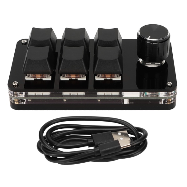 Tastatur med 6 taster Rød bryter Full-tast Custom Plug and Play Hot Swappable Mini Portable Keypad