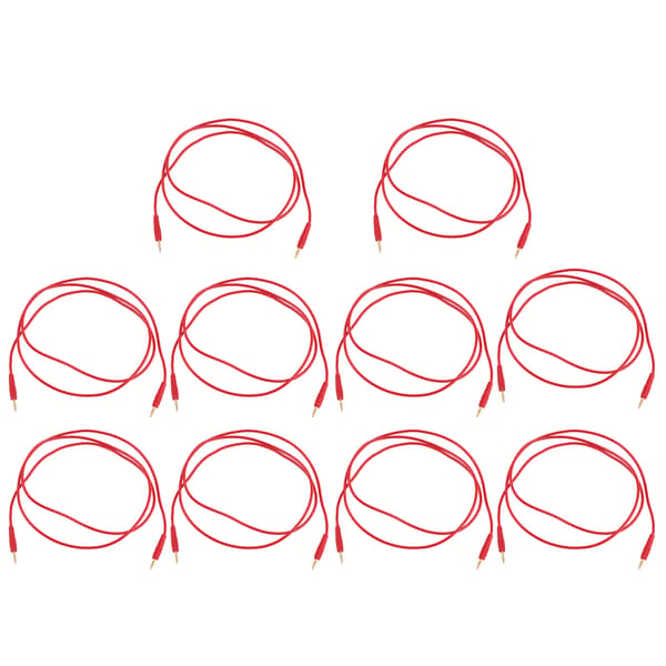 10 Sæt Bananstik Testledning Svejsede Han til Han Testkabel til Hjemmeindustri 0,44 mm² Rød