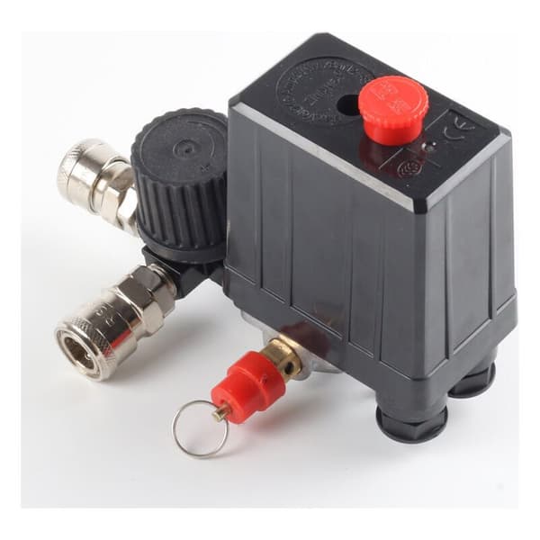 220V 0-180 psi Luftkompressor Tryckbrytare Kontrollventil Regulator Mätare med Snabbkoppling (220V)