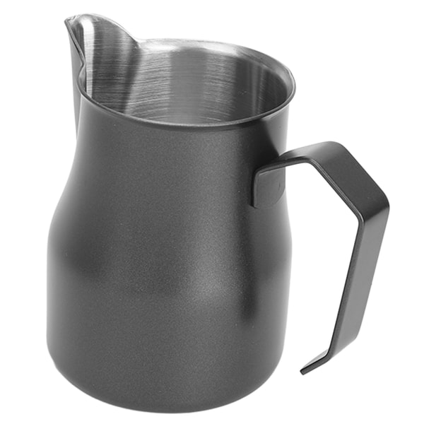 Melkeskummerkanne i rustfritt stål 304, 350 ml, svart