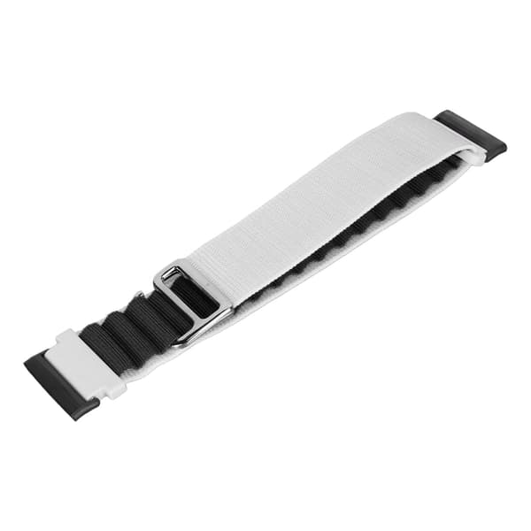Stretchvävd nylon smartklocka bandrem ersättningstillbehör passar för Fitbit Versa 4 3 Sense 2 vit och svart