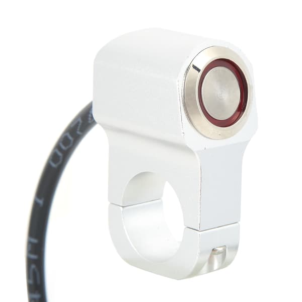 22 mm / 0,9 tommer styrekontrollbryter i rustfritt stål, frontlys, tåkelys, på/av LED-knappmontering