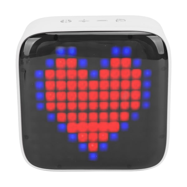 Mini Bluetooth-kaiutin Retro LED -värikäs valo pikselityyli kannettava langaton kaiutin makuuhuoneeseen toimistoon asuntolaan ulkoilmaan harmaa