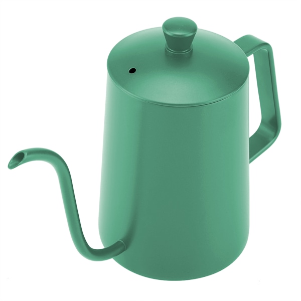 600 ml rostfritt stål kaffekanna gåshals pip tekanna med termometer (grön)