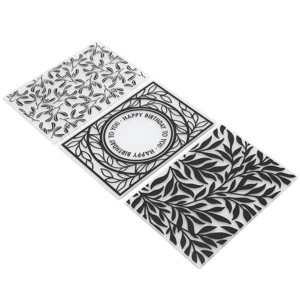 3 stk. Plast Pregefolder Preget Mal DIY Kortlaging Scrapbooking Papirhåndverk
