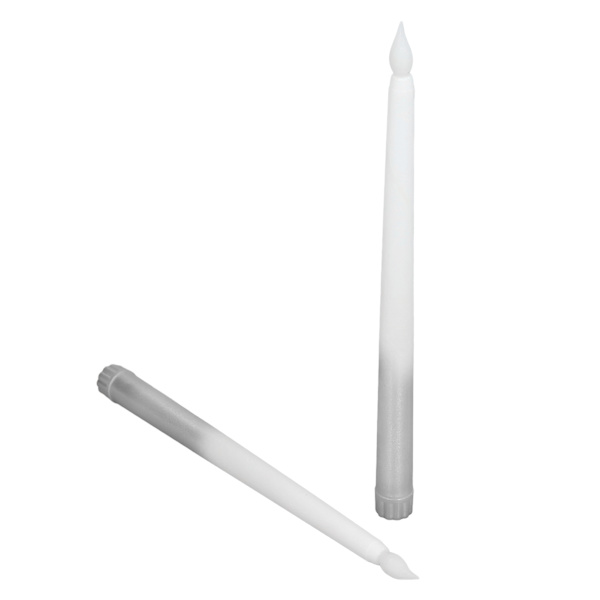 2st LED koniska ljus Batteridrivna Flamlösa LED-ljusstakar för festivalbröllopsfödelsedagsfest Halvspray silver