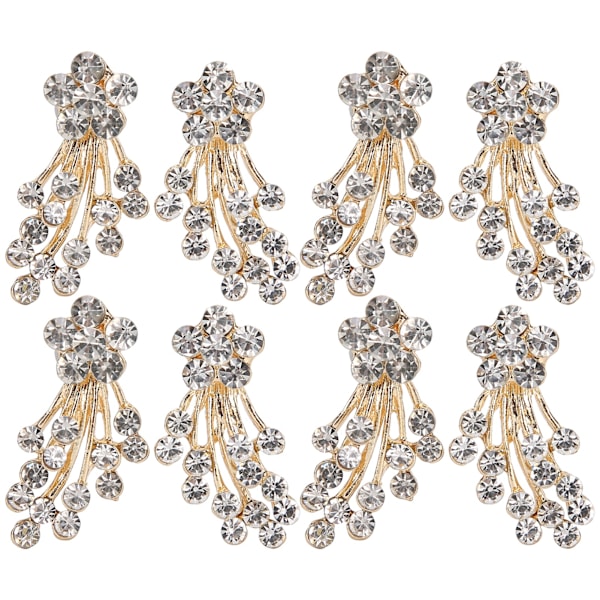 Pärlor Strass Blommor DIY Kläder Skor Smycken Dekoration Tillbehör 3 x 1,8 cm Vita Diamanter Shooting Star Bukett