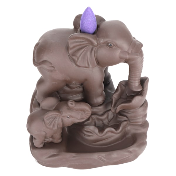 Tilbageflow Røgelse Brænder Elefant Form Vandfald Aromaterapi Holder Ornament Dekoration