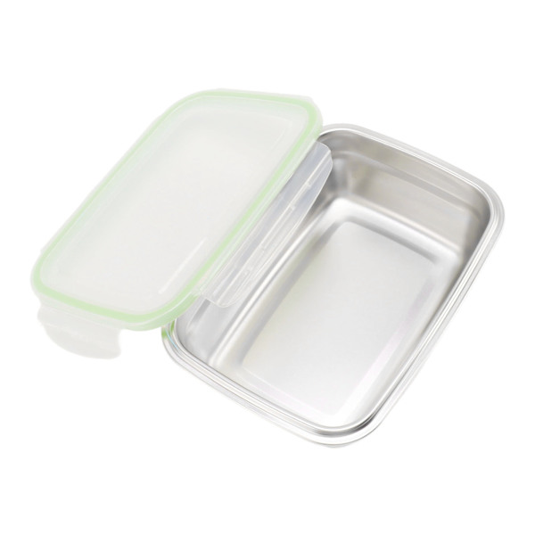 Lunchlåda i rostfritt stål 304, läckagesäker matförvaringsbehållare, fyrkantig Bento-låda 850 ml