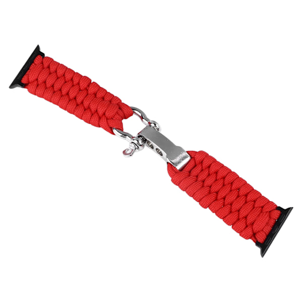 Flätat klockarmband Justerbart armband Tillbehör för IWatch 9 8 7 6 5 4 3 2 1 SE Röd