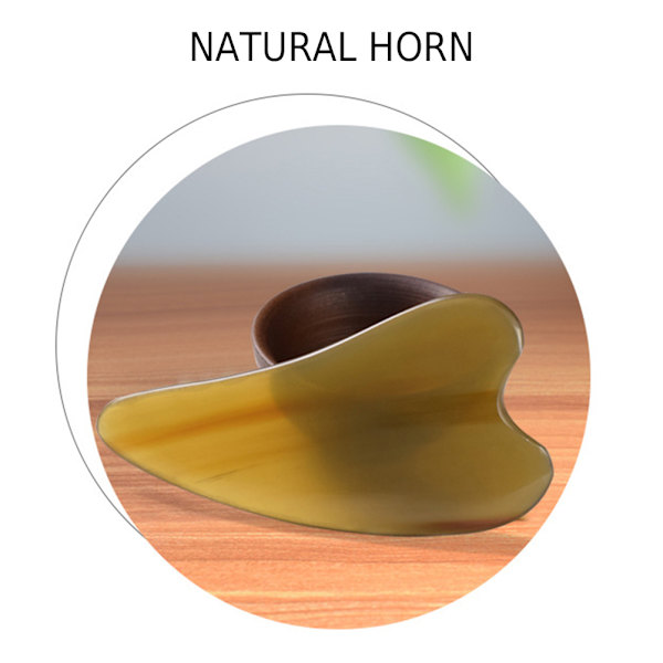 2 stk Gua Sha Plate Buffalo Horn Guasha Board Massasje Skrapeverktøy Skrape for kroppsansikt