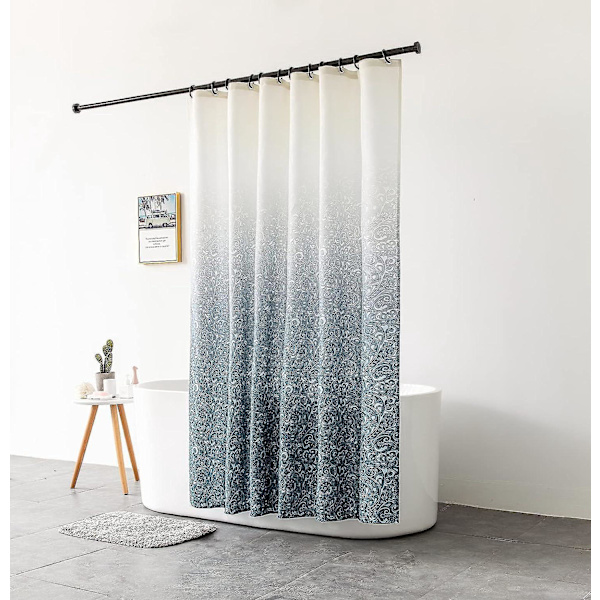 Dusjgardin i stoff som tåler mugg med 12 C-ringer - 120 x 180 cm (B x H) - Vaskbar - Inkludert 12 C-ringer
