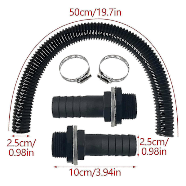 Regnvannstilkoblingssett for vanntilkobling med slangedyse 100 cm tilkoblingsslange for regntønner Regnvannstilkoblingssett -n5537 ZD A