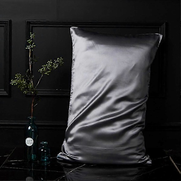 100% Silk Örngott Enfärgat Standard Sovrum grå