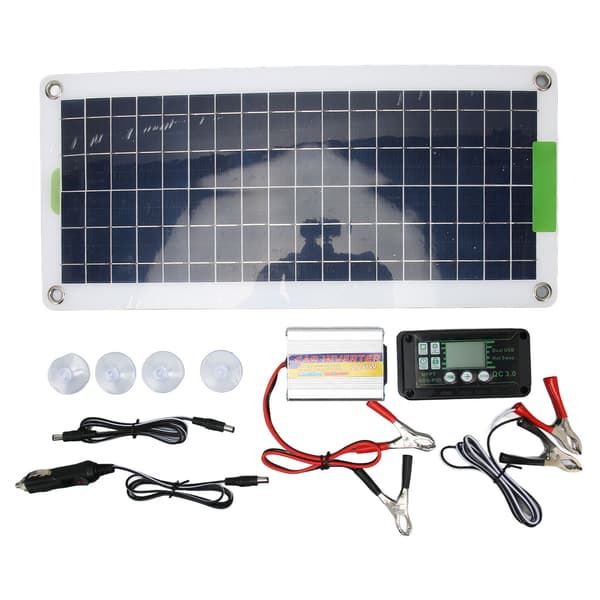 100W solpanelsæt 220W inverter MPPT-controller Dobbelt USB-udgang solopladningspanel til udendørs camping