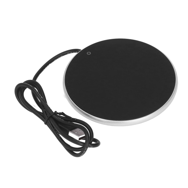 Kaffemugg Värmare 55°C Konstant temperatur Utrymmesbesparande Smart USB Ljusvärmare för hemmakontor Reser Silver