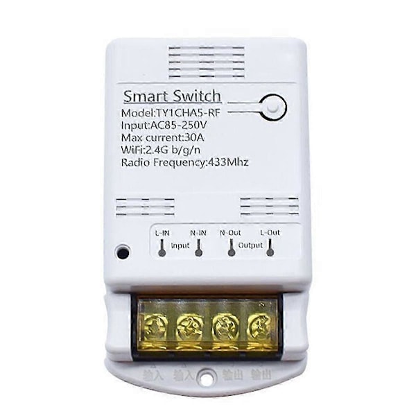 4000W 30A Wifi Bryter Relé Tuya Smartlife APP 433mhz RF Mottakermodul AC 85-250V 220V Hjemmeautomasjon