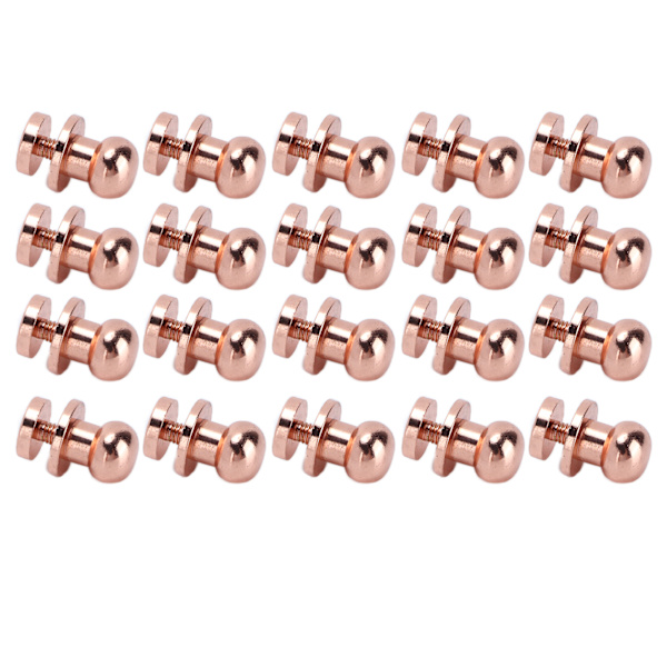 20 sæt messingnitter Anti-oxidation rosaguld bagage hardware tilbehør til pung håndtasker skoLst10x8mm