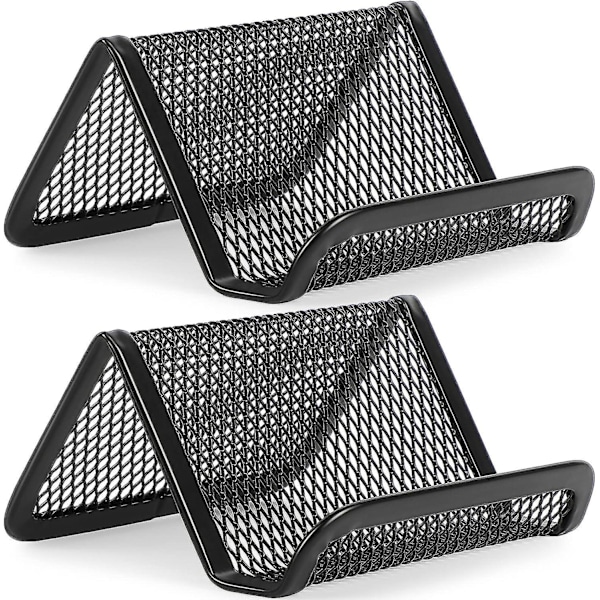 Metal Visitkort Holder til Skrivebord Mesh Display Stativ med 50 Kort Kapacitet