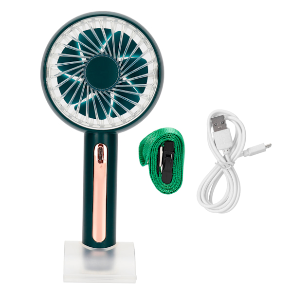 HandHeld Electric Fan Desktop 15° Adjustable Mini Fan with Phone Stand 4 Wind Speed(Green )