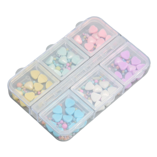 1 Box Heart Nail Art Decor Kannettava turvallinen Hartsi DIY Nail Art koristeet kotikynsihoitolaan
