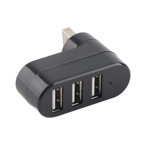 USB Splitter Mini Portable In Line USB 2.0 Dockningsstation 3 Ports Splitter 180° Rotation Expansion Hub