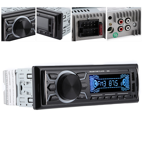 12V bil FM-radio Bluetooth-lydspiller fargerikt lys fjernkontroll støtte MP3/WMA/USB