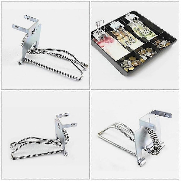 3 stk. Pengebakkeclips Kontantfikseringsclips Universal Kasseapparatbakkeclips Pengebakke Erstatningsclips