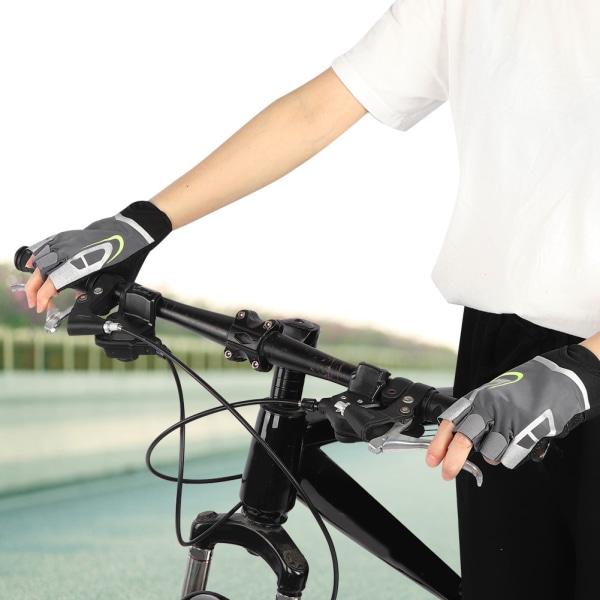 Fitness Unisex Pustende Anti-Skli Utendørs Sports Sykkel Sykling Dumbbell Yoga Trening Halvfingerhansker(XL)