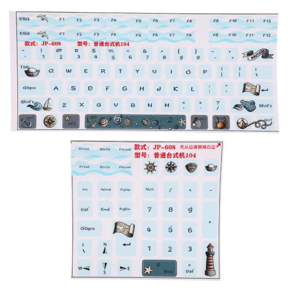 2 stk Keyboard Stickers Universal Slidfast Ridsefast Frosted Process Mekaniske Keyboard Stickers Keycaps Stickers
