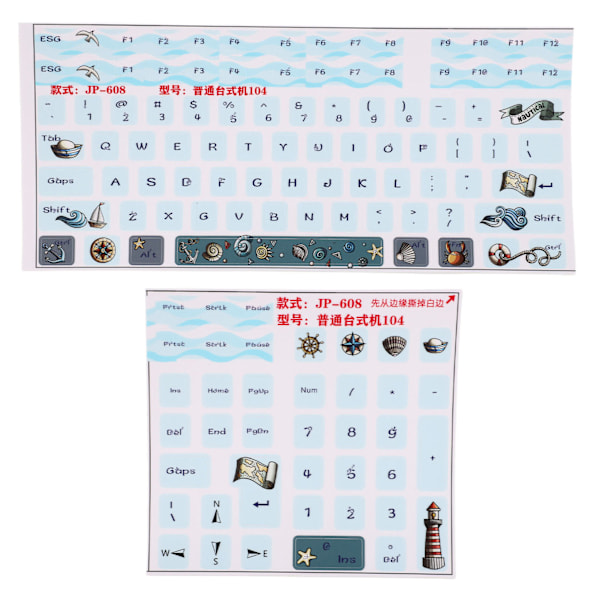 2 stk Keyboard Stickers Universal Slidfast Ridsefast Frosted Process Mekaniske Keyboard Stickers Keycaps Stickers