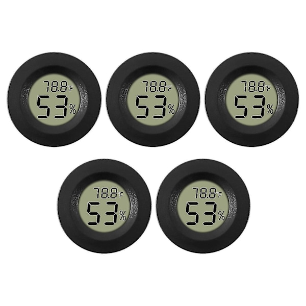 Hygrometer Termometer Digital LCD Monitor - 5-pak Fugtighedsmåler til Luftfugtere Affugtere
