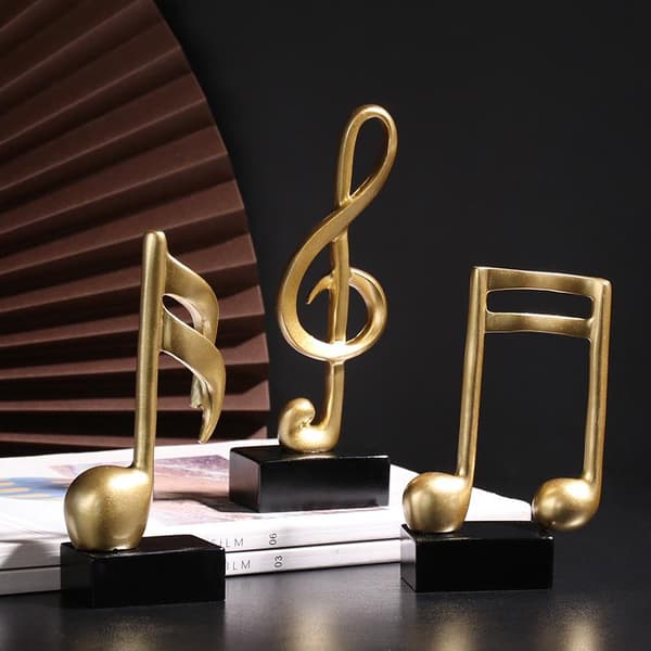 3 stk. Musiknode Statue Dekoration Skulptur Resin Figur A