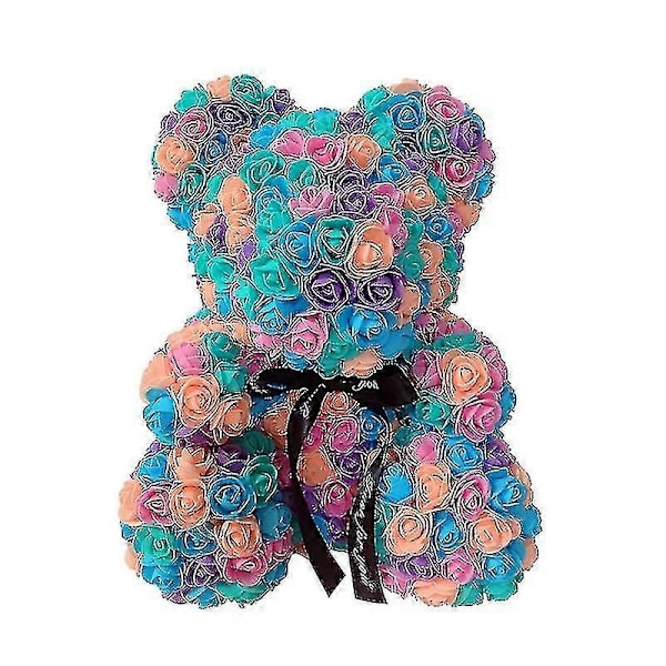 Dropshipping 40cm Rosebjørn Hjerte Kunstig Blomst Rose Teddybjørn For Kvinner Valentinsdag Bryllup Bursdag Julegave Candybear 25CM