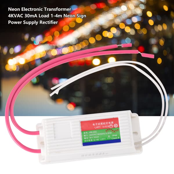 Neon elektronisk transformator 4KVAC 30mA belastning 1-4m neonskilt strømforsyning likeretter