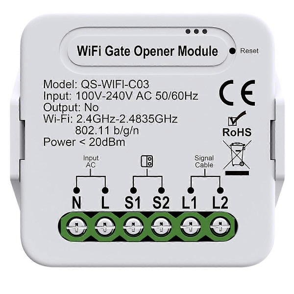 Tuya WiFi Smart Gardin Switch Modul Til Alexa Home(A)