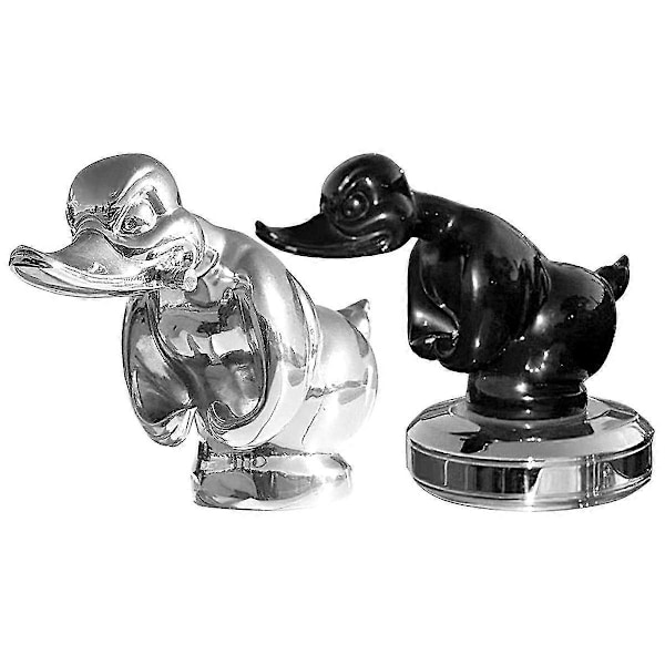 3D Krom Angry Duck Kølerfigur, Death Proof Duck Sort Konvoj And Kølerfigur Sjov Front Hoo