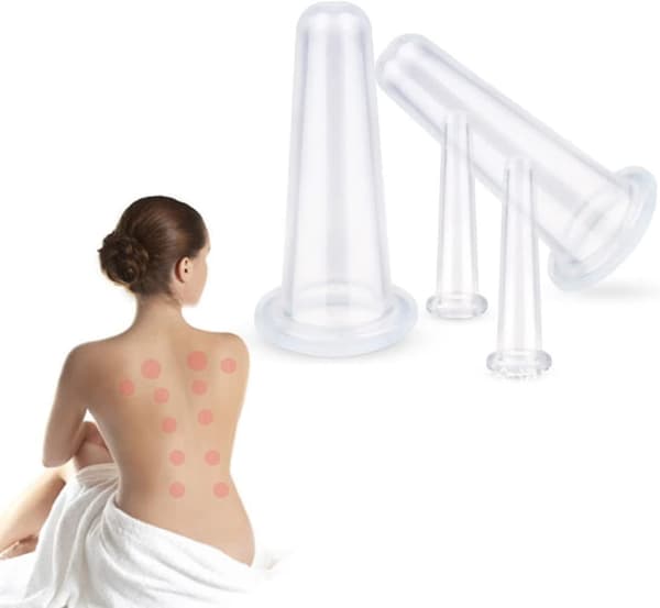 Koppningsterapi Set Cellulit Massager 4st/Förpackning Silikon Ansiktskoppningsset Ansikts- och Ögonkoppningsmassagekit Vakuummassage