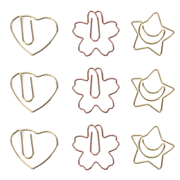 30 stk Papirclips Hjerte Sakura Stjerneformet bogmærkeklip til kontorskoleelev-filklassificering