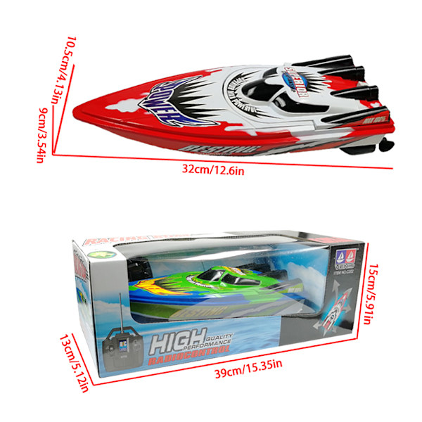 RC-båt - Fjernstyrt racerbåt for bassenger og innsjøer - Mini Speed Boat-leker - Utendørs eventyr - Elektrisk båtleker for barn