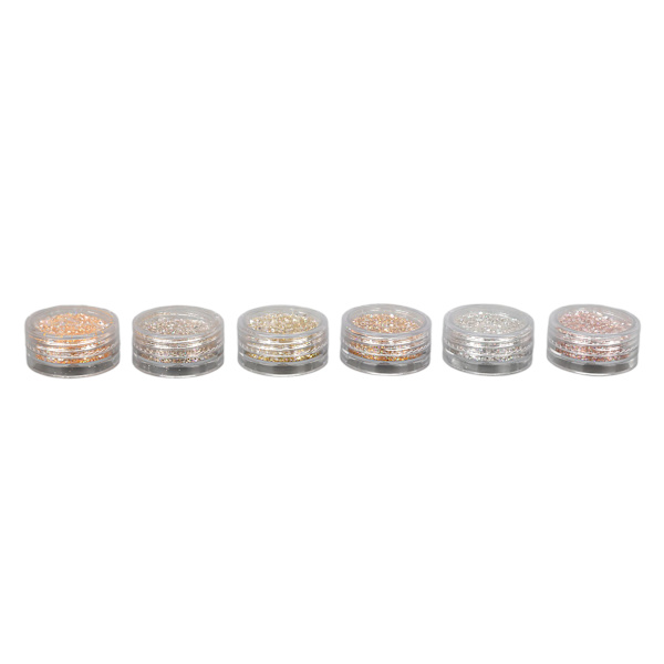 6 färger holografisk nagelglitter kit gnistrande nail art för hemsalongsmanikyr