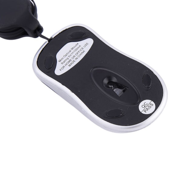 Mini-optrækkeligt kabel USB-kablet mus Rejseoptisk computermus