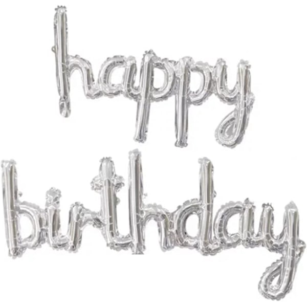 Kursiv Happy Birthday Banner - Nem at installere til temafester og begivenheder, Unisex dekoration