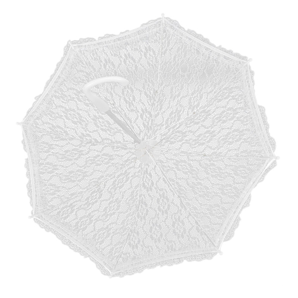 Blondeparaply Hvit brudebryllupsbroderi Paraplydansdekorert paraply for sceneopptreden